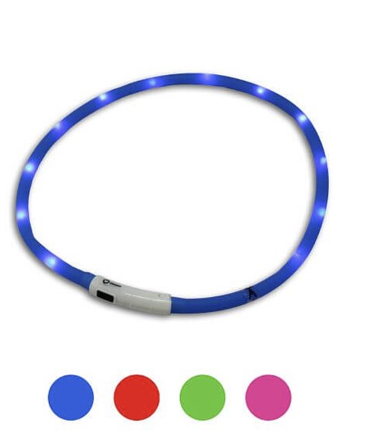 Collare luminoso a LED per cani con lunghezza regolabile